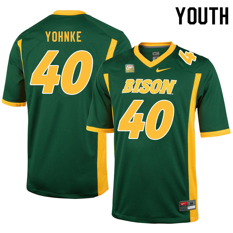 Youth #40 Travis Yohnke North Dakota State Bison College Football Jerseys Sale-Green - Click Image to Close